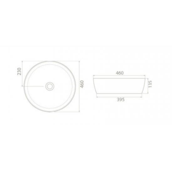 Επικαθήμενος Νιπτήρας Πορσελάνης Φ46 Cerastyle One 076100 Λευκό Επικαθήμενος Νιπτήρας Πορσελάνης Φ46 Cerastyle One 076100 Λευκό